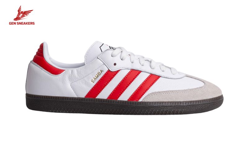 Giày Adidas Samba nữ trắng sọc đỏ