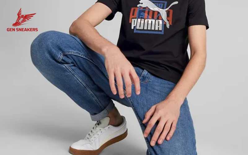 Kết Hợp Giày Puma Đế Bệt Với Áo Thun/T-Shirt