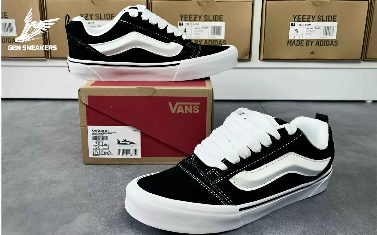 Giày Vans Knu-Skool Black White